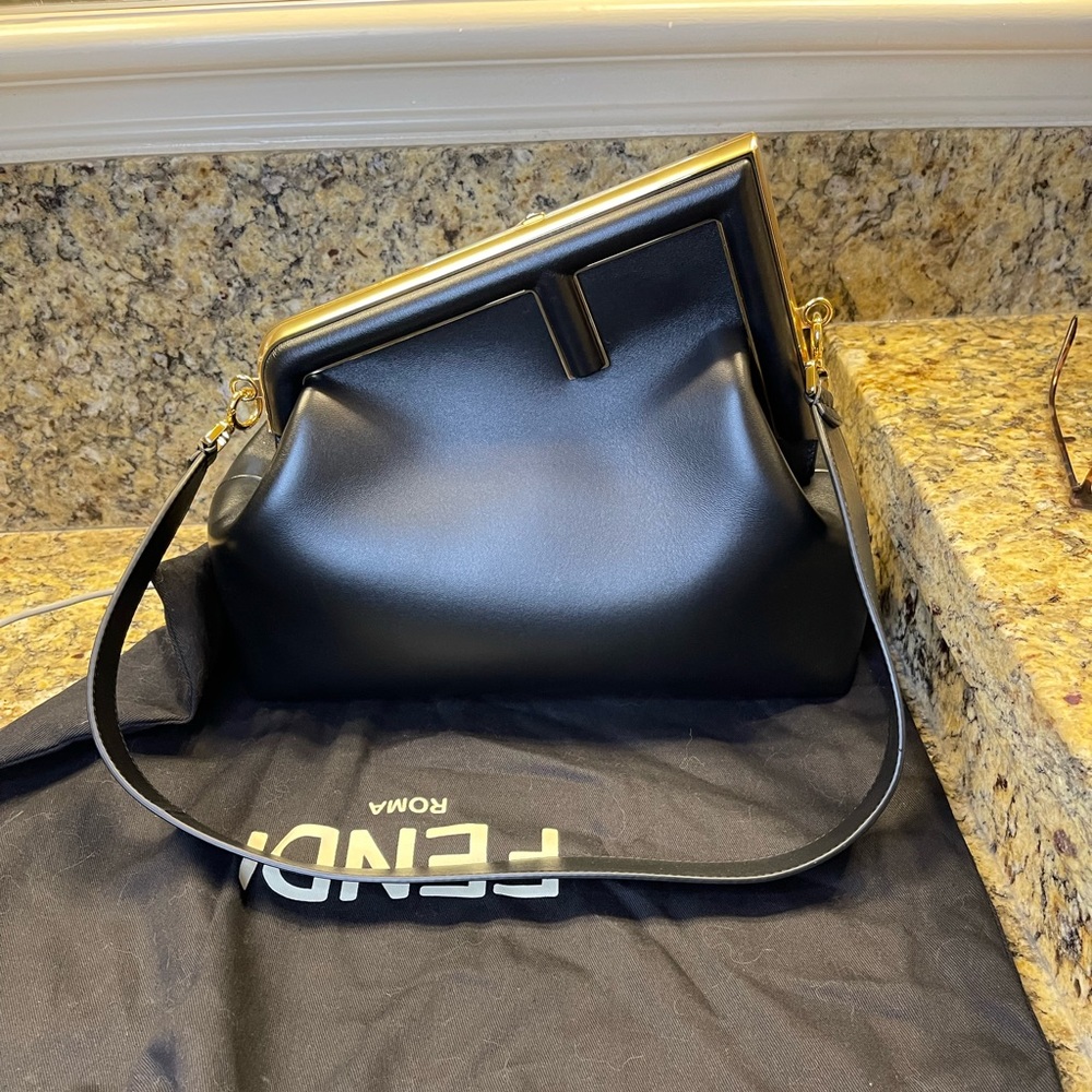 Fendi First Medium Black Leather